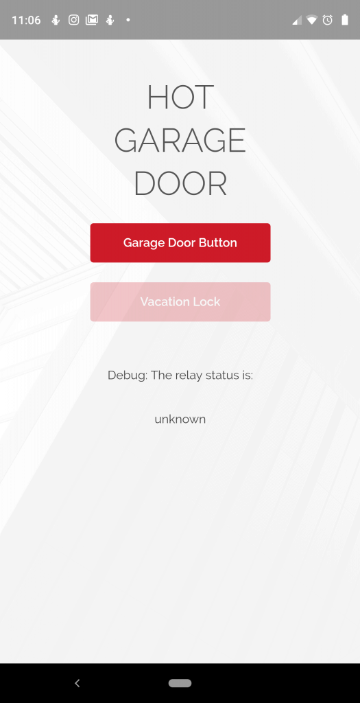 The garage door interface
